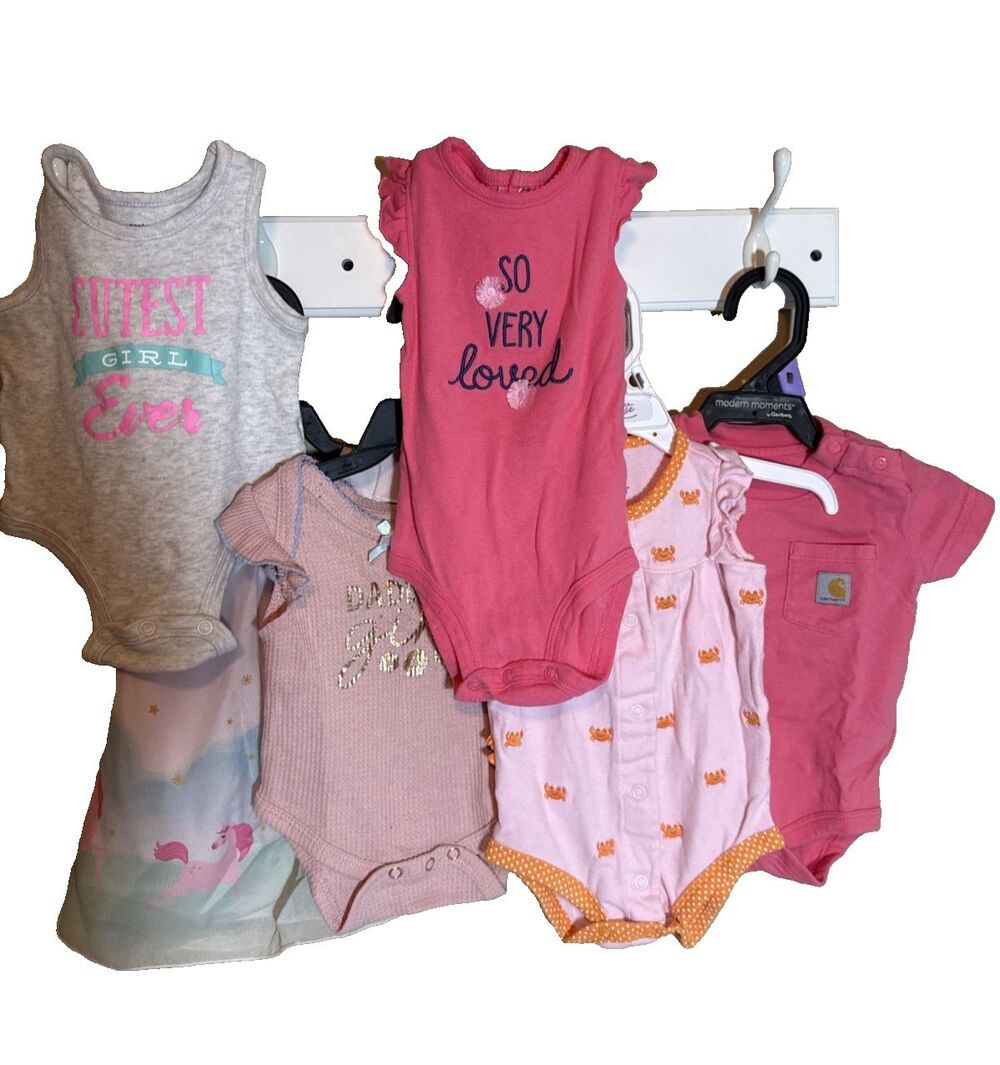 0-3m ~ 3m Baby Girl Unicorn Crab So Very Loved Carhartt 6 Piece Bundle Lot 1016